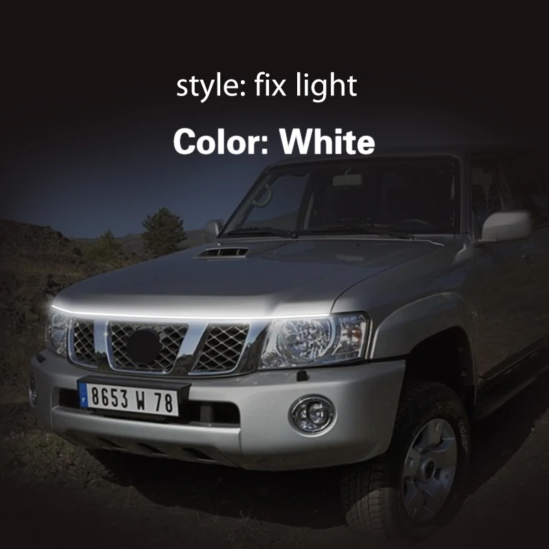 

Светодиодные фонари на капоте автомобиля для Nissan Patrol Y61 1997-2014 гг. Декоративные атмосферные лампы Окружающие огни дневного света