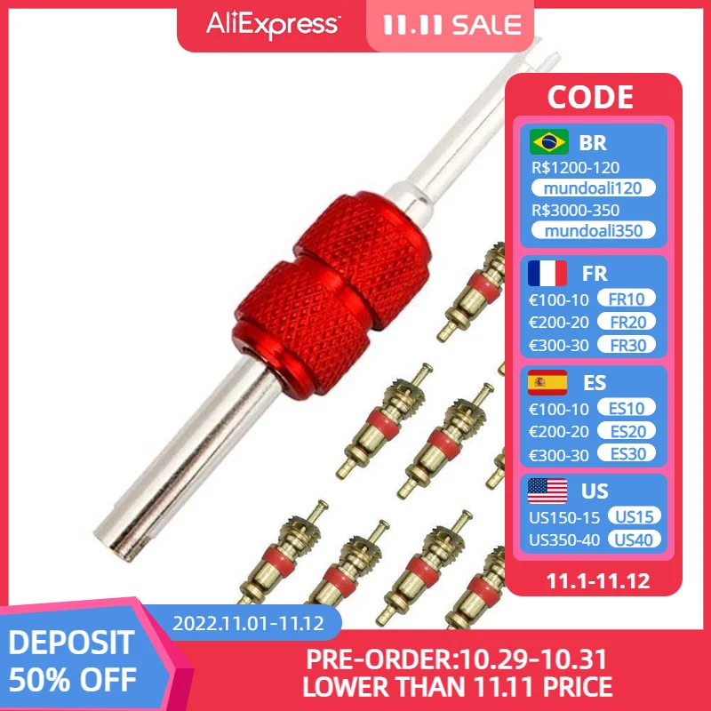 

Автомобильная отвертка с сердечником клапана кондиционера автомобильный инструмент для удаления кондиционера автомобиля Универсальный р...