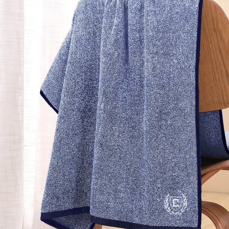 

Luxuriously Soft 6-Piece Ring Spun Cotton Towel Sets for Bathroom - Super Absorbent Heather Navy Towels