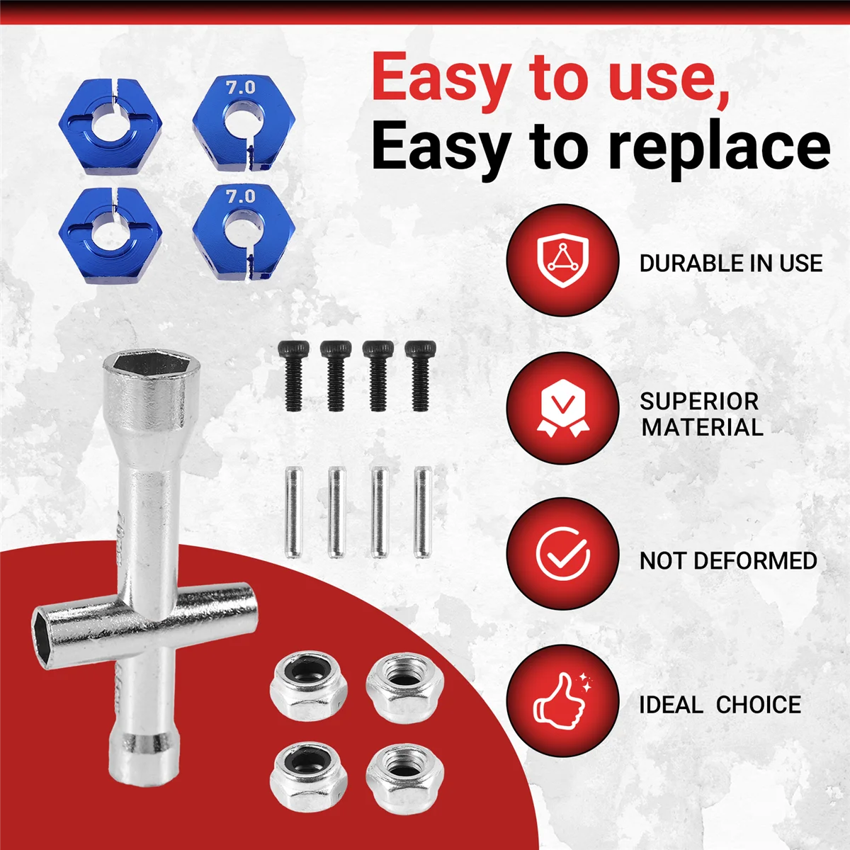 Металлический шестигранный адаптер ступицы колеса 12 мм M4 фланцевая стопорная