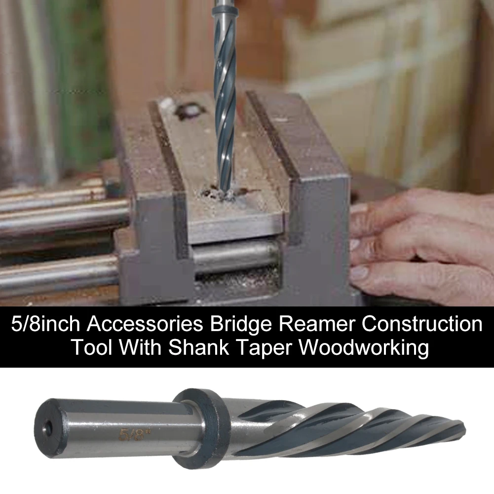 

5/8inch High Speed Steel Bridge Reamer Enlarge With 1/2inch Shank Chuck Woodworking Spiral Flute For Metal Align Existing Hole