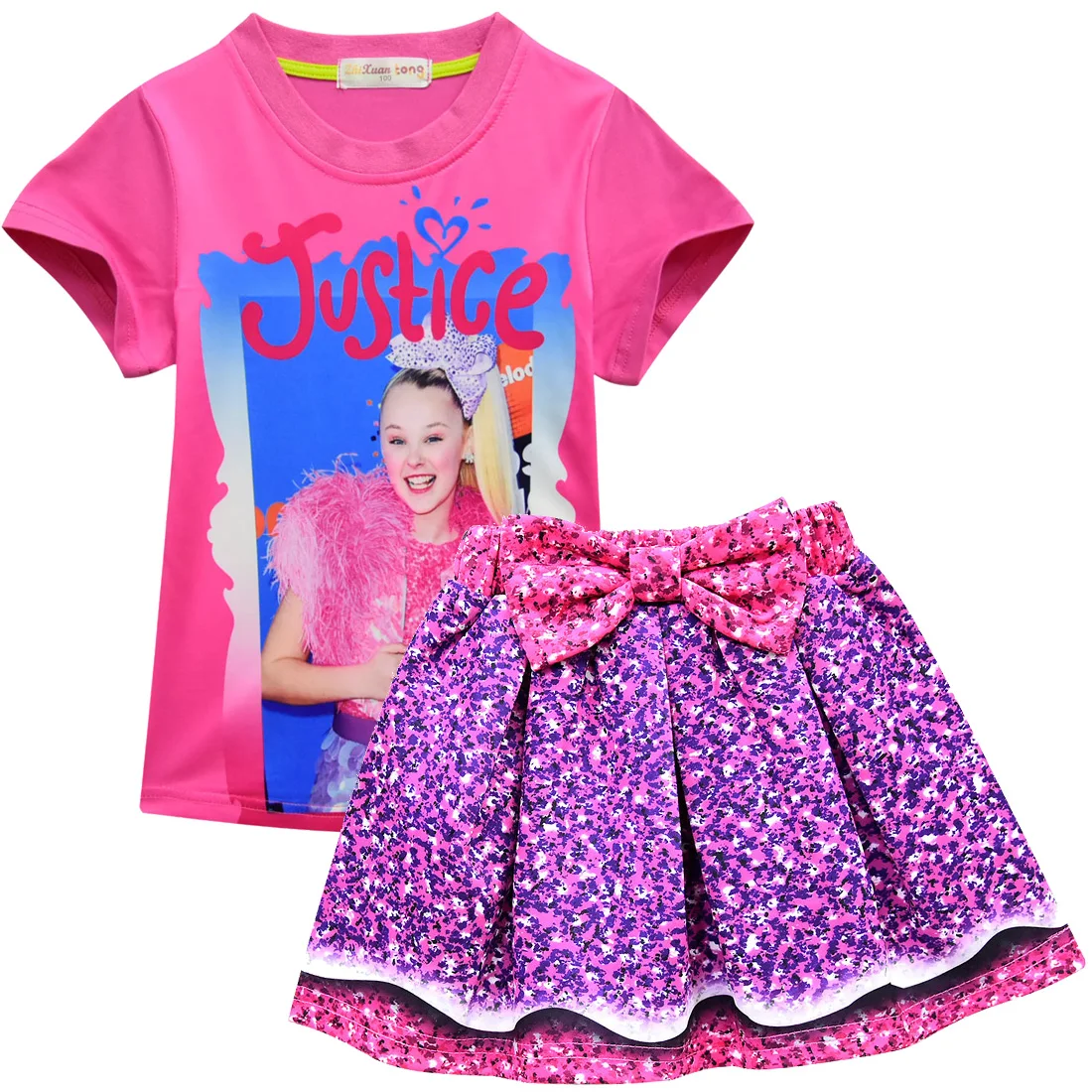 Одежда для маленьких девочек детская осенне-летняя футболка короткая юбка