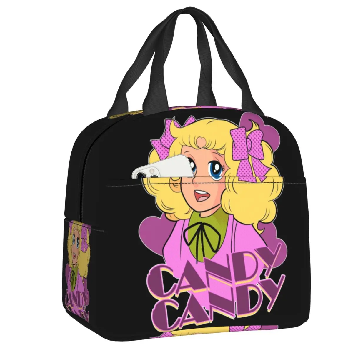 

Конфеты, конфеты, термоизолированные сумки для ланча, Женская японская манга, многоразовая сумка для ланча для работы, школы, путешествий, ж...