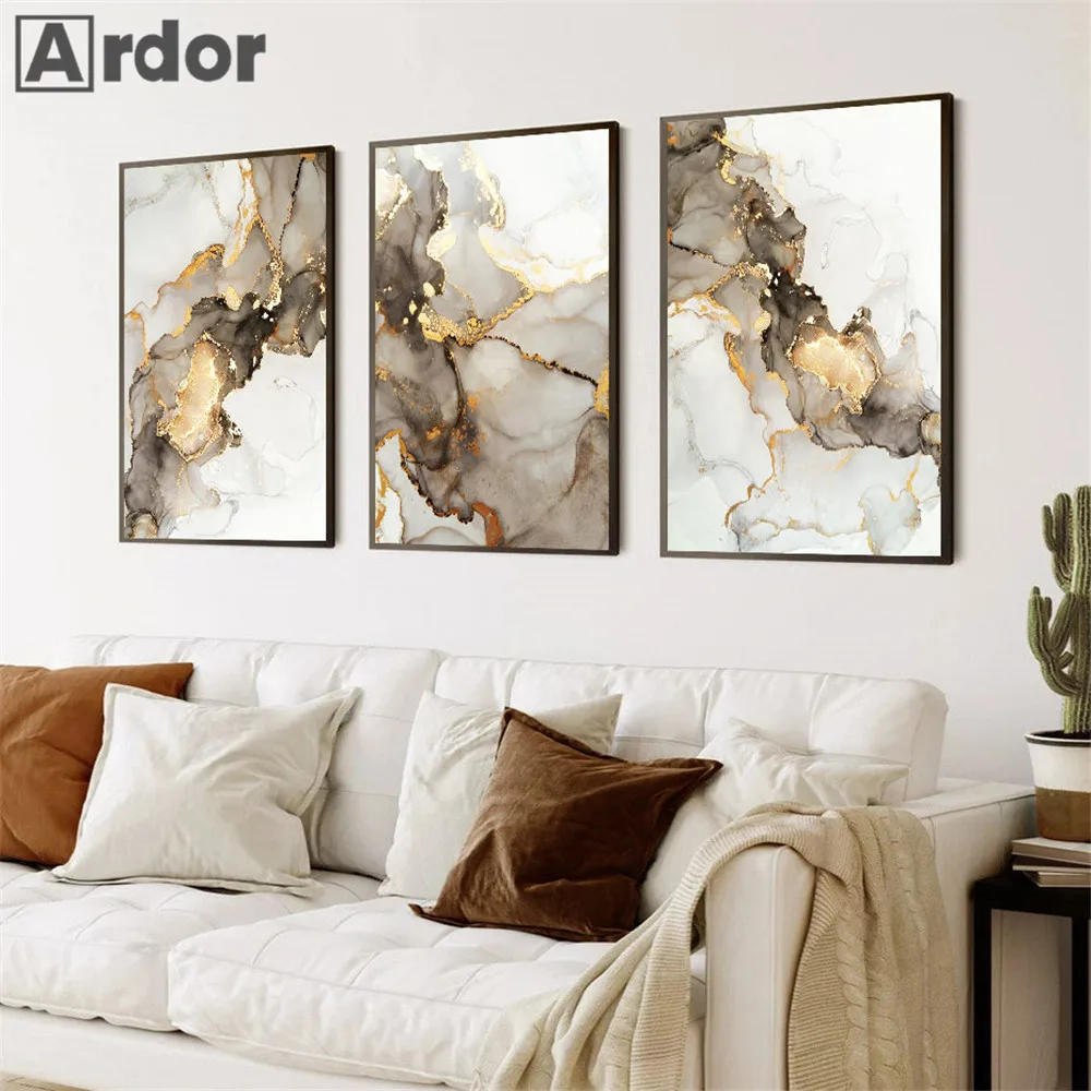 

Modern Gold Black Beige Marble Wall Art Posters Canvas Painting Abstract Art Print Nordic Poster Wall Pictures Living Room Decor