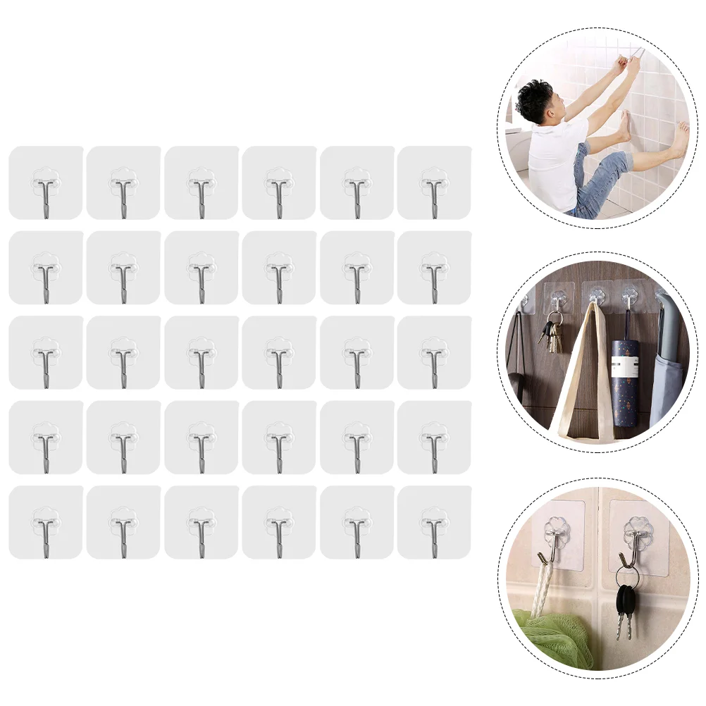 

30pcs Home Coat Hooks Adhesive Self Adhesive Hooks Self Adhesive Hooks Heavy Duty Shower Hooks Adhesive Wall Hooks