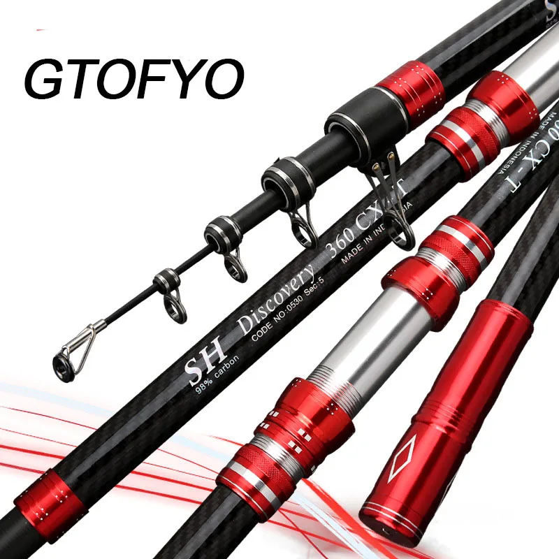 

Telescopic Fishing Rod 2.7/3.0/3.6/4.2/4.5m Travel Surf Rod Spinning Power 30-250g Throwing Surfcasting Carbon Baitcasting rod