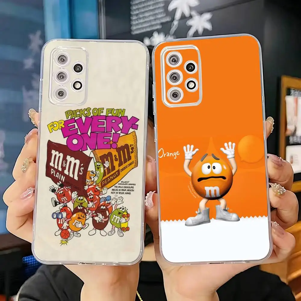 Фото Забавный чехол для телефона с дизайном M&Ms, художественный, стильный, прозрачный, силиконовый, мягкий, для Samsung S30 S25 S24 S23 S22 S21 Ultra Plus №1