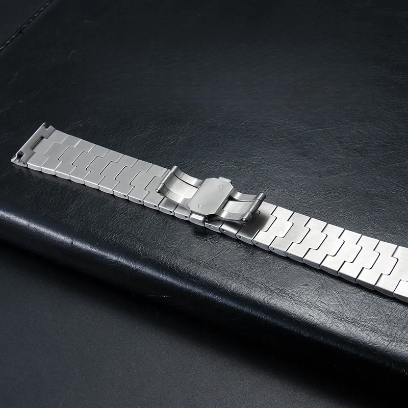 Фото Ремешок для часов из нержавеющей стали 21 мм для Cartier Santos WSSA0009 WHSA0010, быстросъемный сменный браслет-ремешок №4