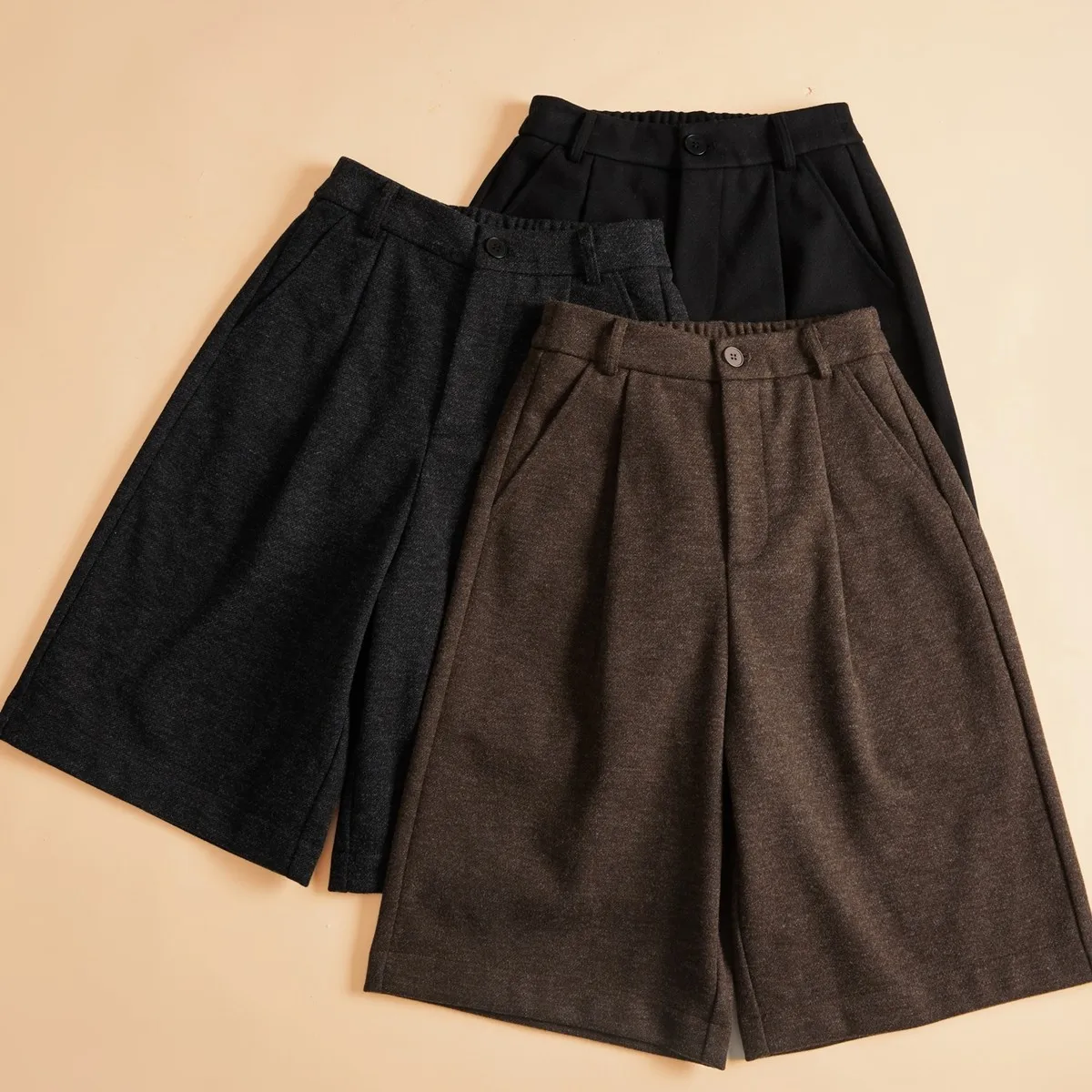 ZHISILAO новые однотонные шерстяные брюки длиной до колена женские осенне-зимние 2024