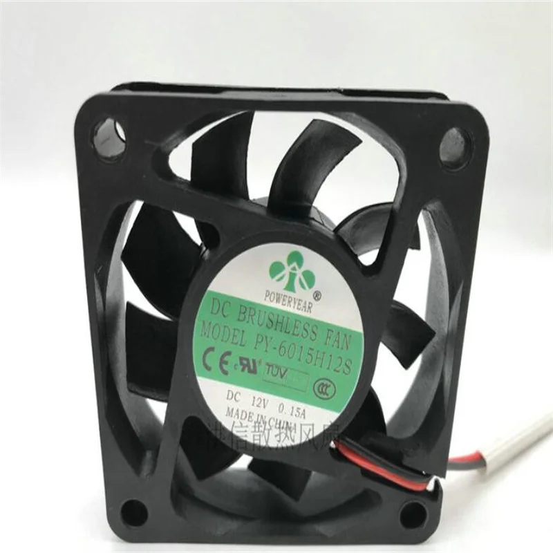 6015 PY-6015H12S 12V 0.15A 6CM 2-проводной охлаждающий вентилятор