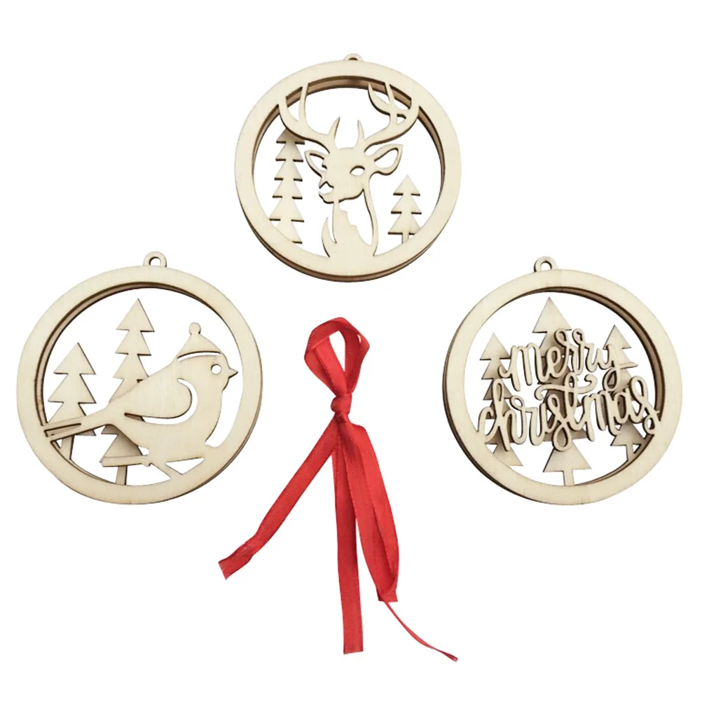 

Christmas Cutouts Wooden Slices Holiday Woodunfinished Blank Diy Cutout Plaque Chips Circle