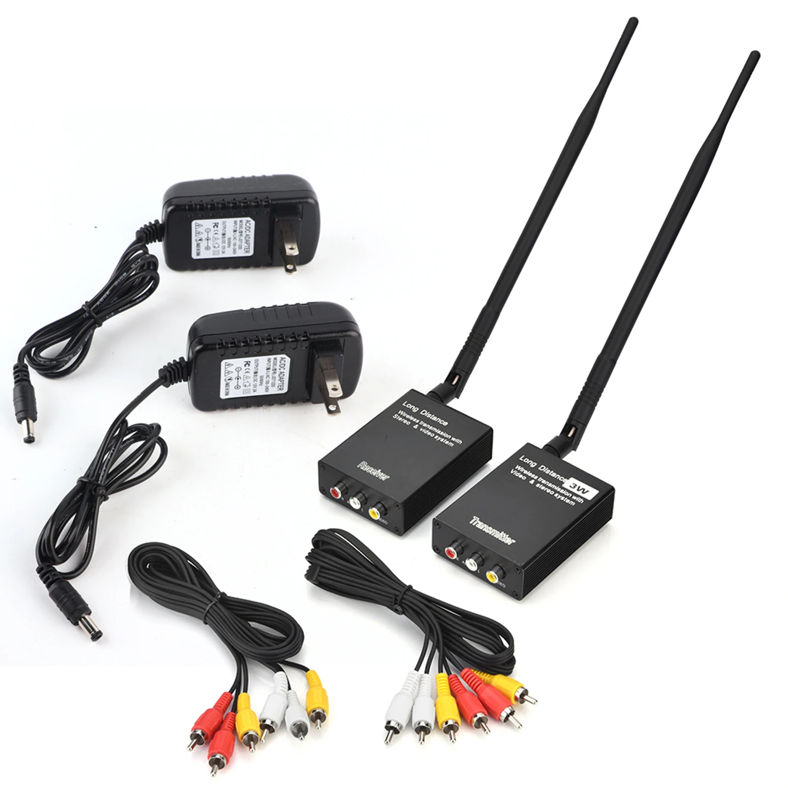 

100V‑240V 3W 2.4G Wireless AV Sender Audio Video Transmitter And Receiver Black