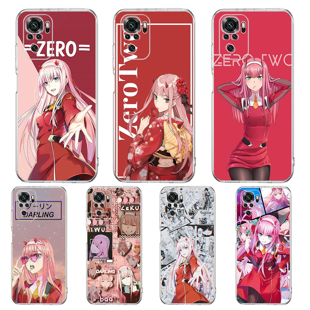 

Zero Two Darling In The FranXX Transparent Phone Case for Redmi Note 11 11T 10S 8A 9A 9C 7 8 9 10 K40 4G Plus Pro 4G Soft Shell