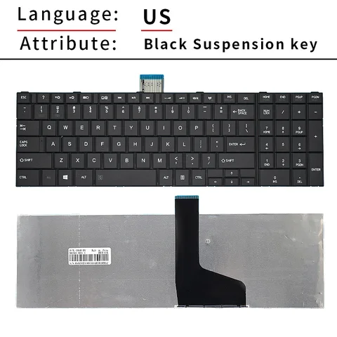 Черная клавиатура для ноутбука Toshiba Satellite C850 C850D C855 C855D L850 L850D L855 L855D L870 L870D P-11B96GB-528