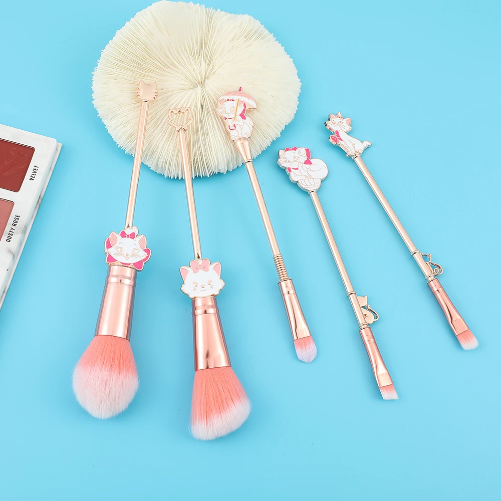 Набор кистей для макияжа кошачья пудра металлическая ручка |
