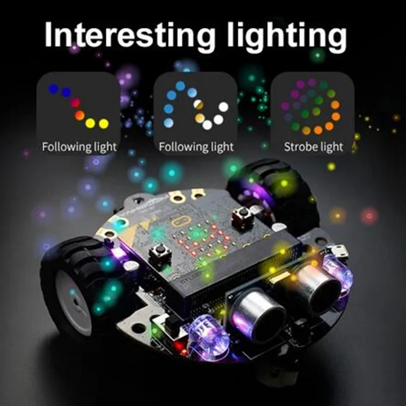 

DIY Programming Remote Control Smart Robot Car 2WD RC Car with Micro:bit Board Electronic Programmable Education Learning Gift