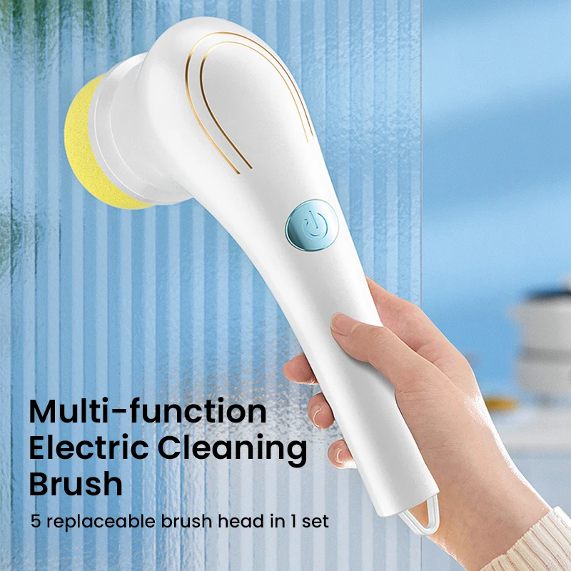 

Yunchi Home Electric Cleaning Brush Rechargeable Scrubber with Detachable Heads Brush Bathroom Kitchen Toilet Clean Tools