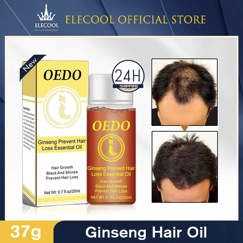 

OEDO 0.7 Fl Oz/20ml Ginseng Prevent Hair Loss Product Hair Growth Essential Oil for Repairing Damaged Hair Care Treatments TSLM1