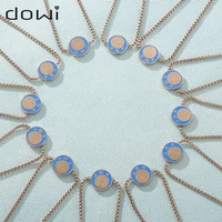 dowi 12 constellation zodiac sign bracelet blue round charm rose gold chain bracelet for women girls birthday jewelry gift