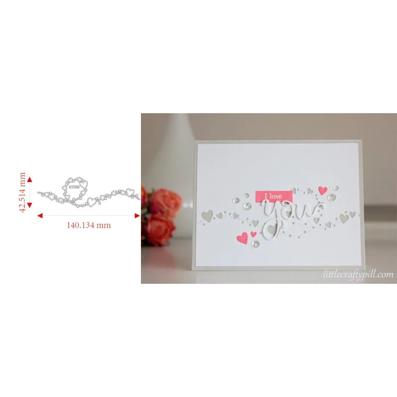 

Металлические штампы в форме сердца, цепочка, фотоальбом «сделай сам», тиснение, изготовление бумаги, скрапбукинг, форма для карточек, ремесла, штампы