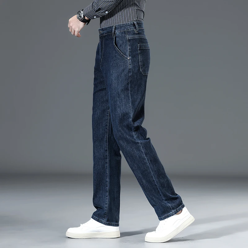 Джинсы мужские прямые с высокой талией из денима