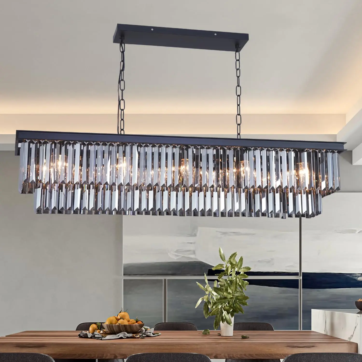 Современные прямоугольные подвесные светильники Хрустальные лампа из хрусталя