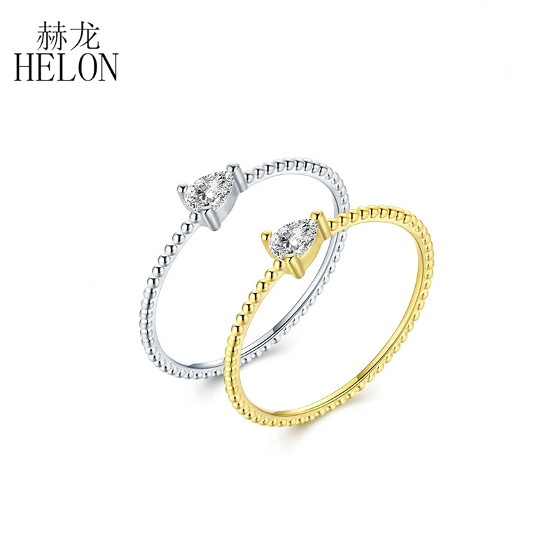Женское однотонное обручальное кольцо HELON из 14-каратного и 10-каратного желтого