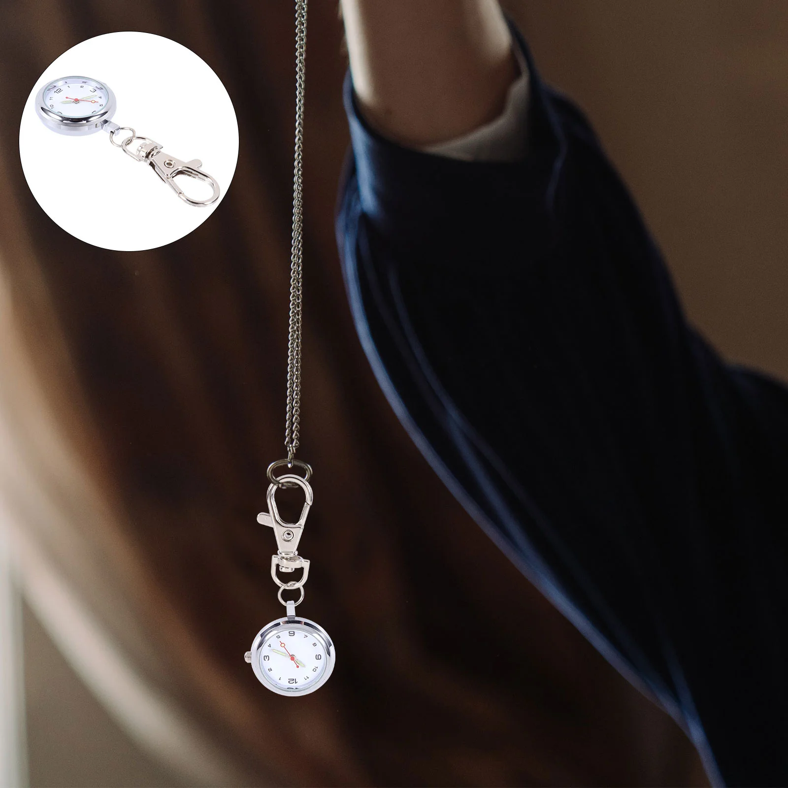 

Watch Pocket Keychain Clip Nurse Pin Key Ring Fob Badge Hanging Pendant Nursingvintage Lapel