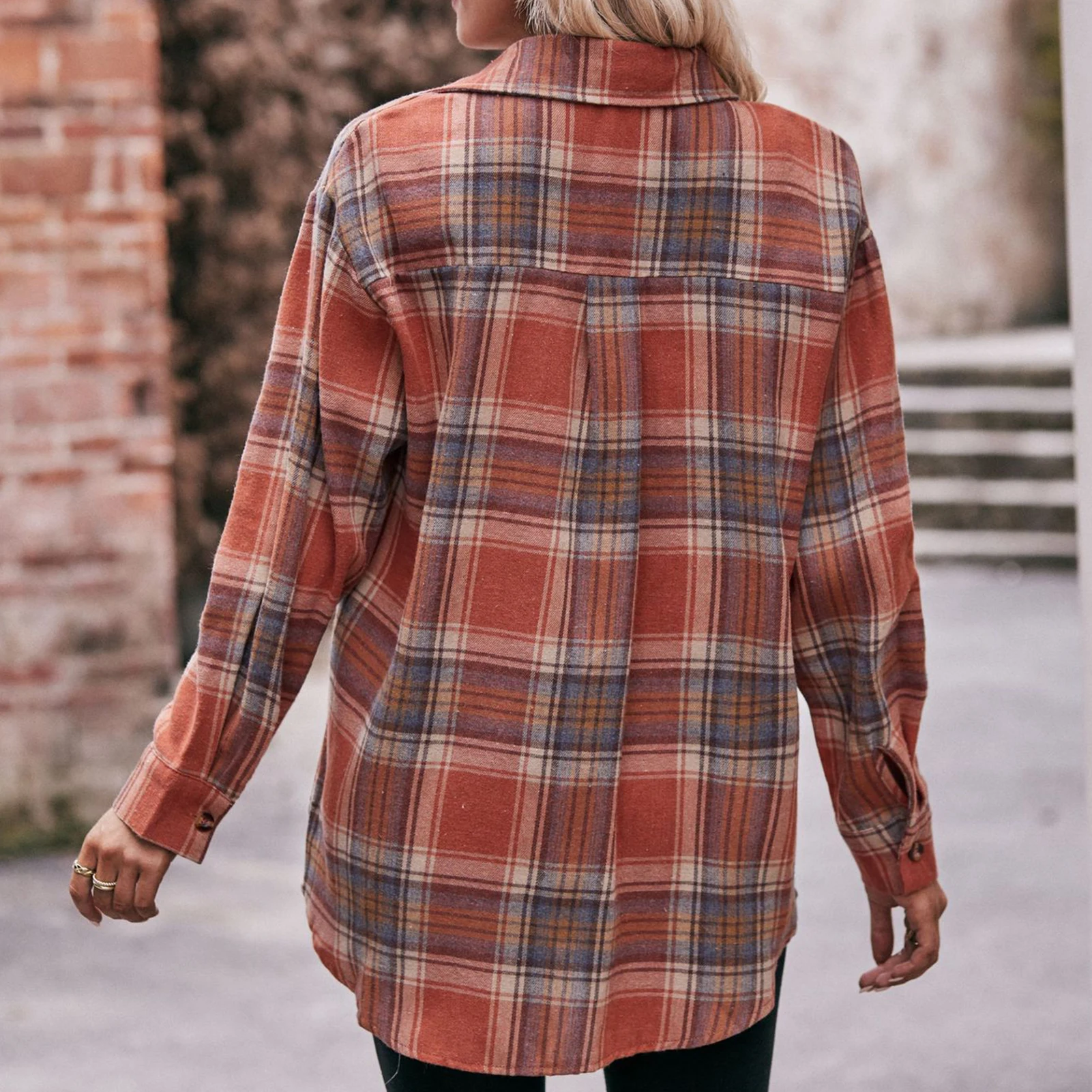 

Women Oversized T Shirt Single Breasted Ladies Shirt Blouses with Pocket Long Sleeve Casual Style Loose Fit Streetwear Suit