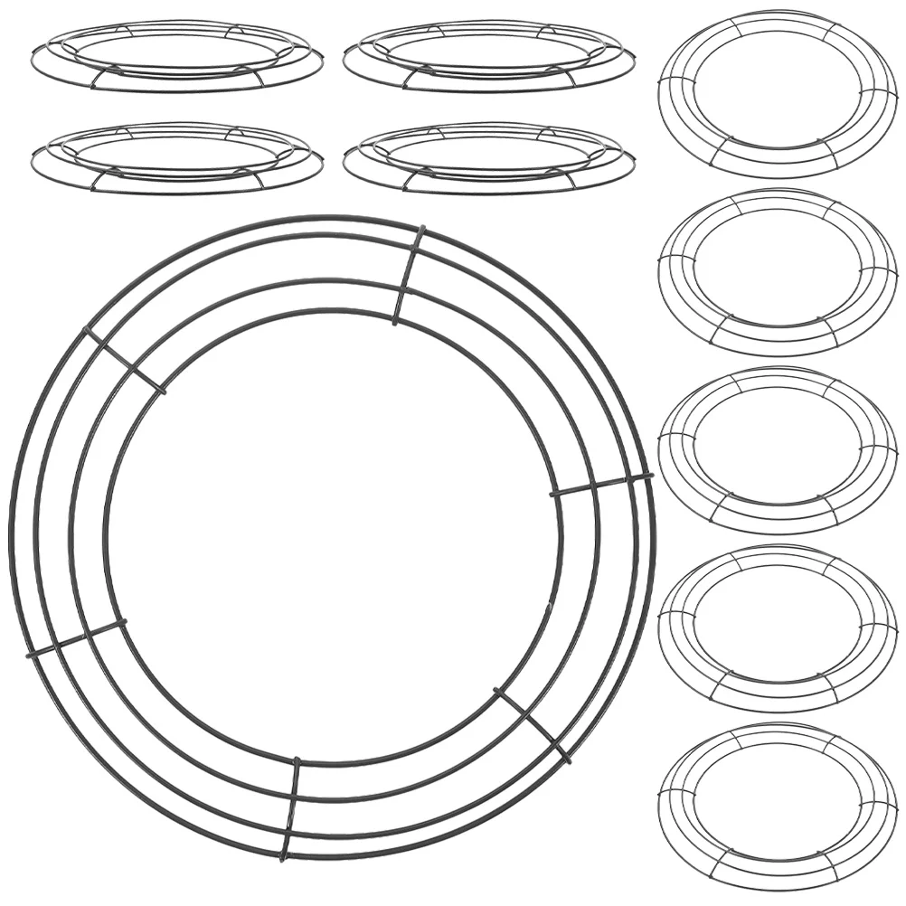 

10 Pcs Garland Hoop DIY Wreath Support Round Frame Wrought Iron Metal Flower Wedding Things