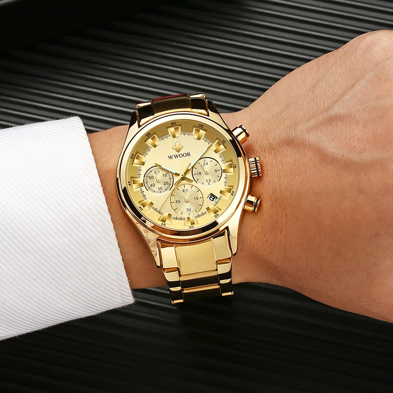 WWOOR Relogio Masculino Роскошные знаменитые мужские часы Модные Новые часы-хронограф