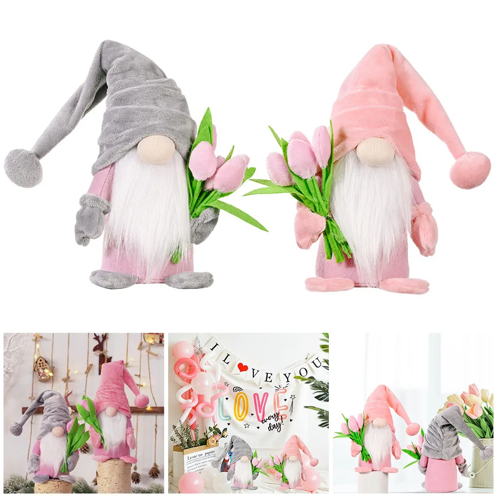 

Tulip Rudolph Doll Toys Gnome Dolls Mother's Day Xmas Valentine's Gift Desktop Figurine Ornaments Faceless Doll Home Decor Gifts