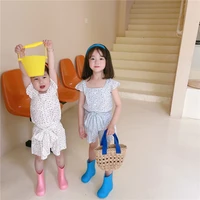 baby clothing set childrens floral short sleeve elastic trousers two piece suit fashion girls pants outfit