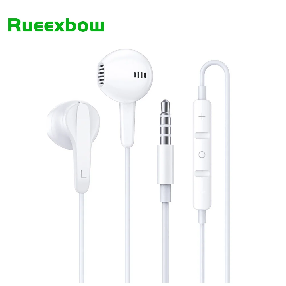 

Наушники-вкладыши RUEEXBOW 3,5 мм, проводная гарнитура с управлением, наушники для смартфонов Xiaomi, Huawei, Honor, Oneplus, Vivo, Oppo, iPhone 5, 6