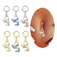 faux fake belly butterfly fake belly piercing butterfly clip on umbilical navel fake pircing butterfly cartilage earring clip
