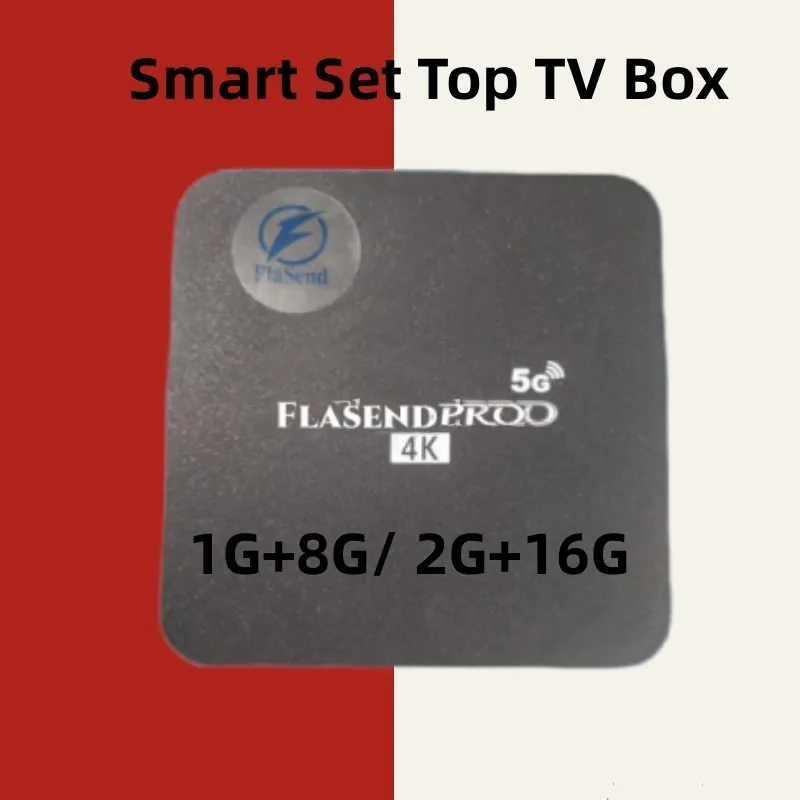 Flasend ROM 1GB+8GB 2G+16G Pro 4K 4G&5G WIFI Internet S905L In-Home Permanent Free TV Channels Smart Set Top TV BOX