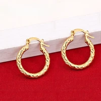 fashion gold color hoop earrings for womens french temperament carved ear earrings fashion trend anniversary party gift jewelry
