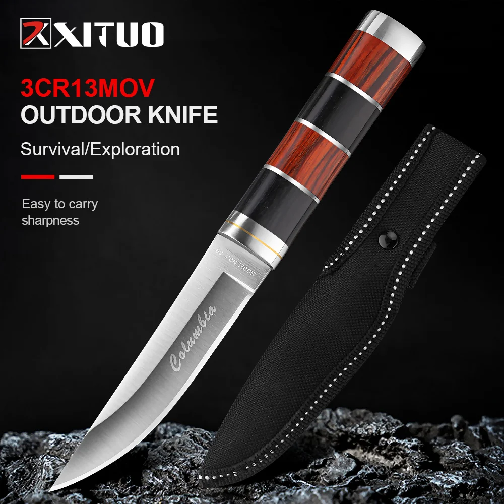 

Hunting Knife with Sheath Survival Knives Best Tactical Camping Hunting Hiking Knife Field Gear Tool Fixed Blade Sharp Knife