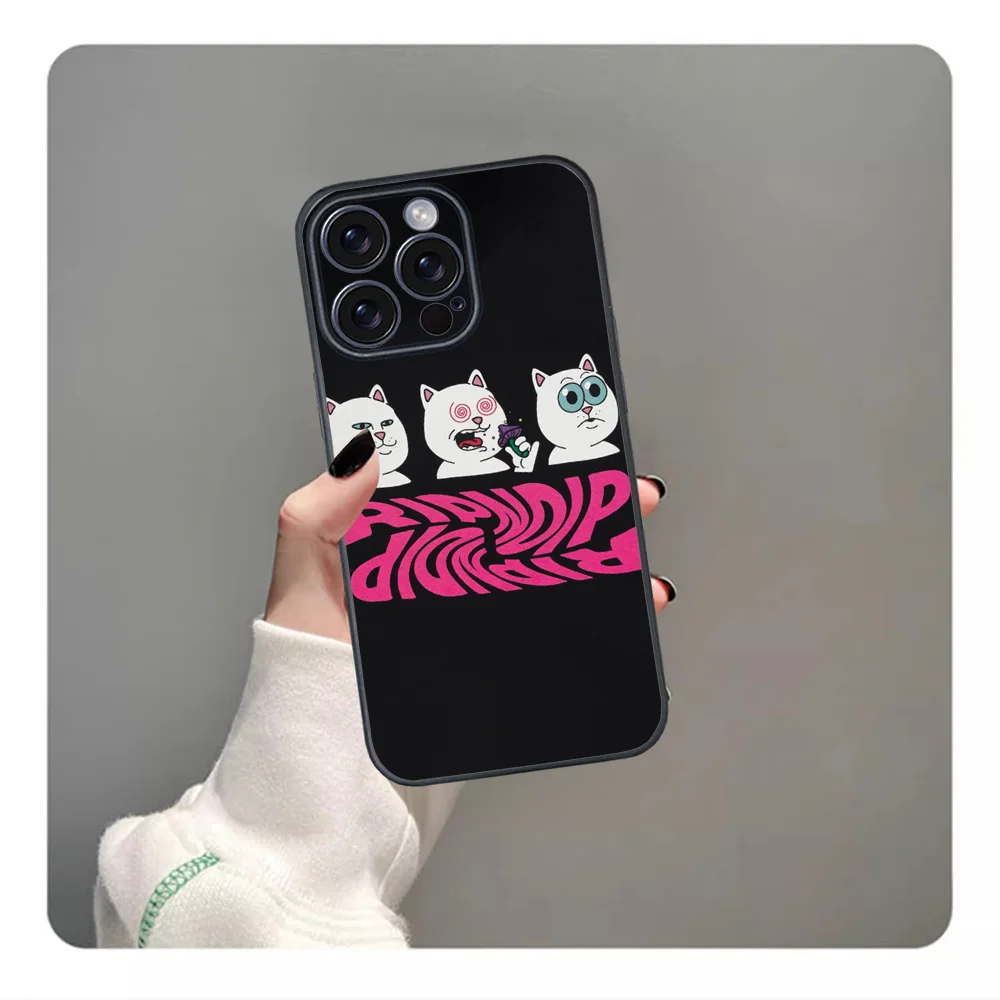 Funny R-RipndipS CAT Phone Case For iPhone 16 15 14 13 12 11 PRO MAX PLUS Mini TPU Soft to Skin-friendly case