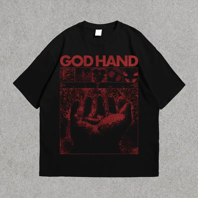 Рубашка-Berserk манга аниме футболка-God Hand Merch Villian Винтажная футболка унисекс