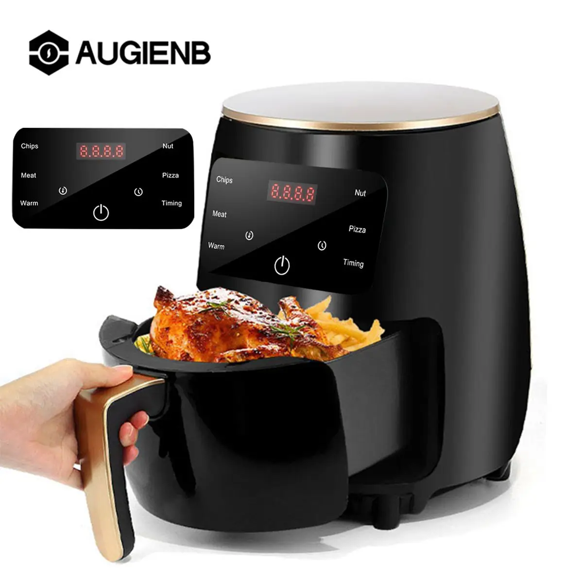 1400W Smart Air Fryer Electric Oilless Cooker with LCD Screen Operation PanelHome Large Capacity Multifunction Health Fryer