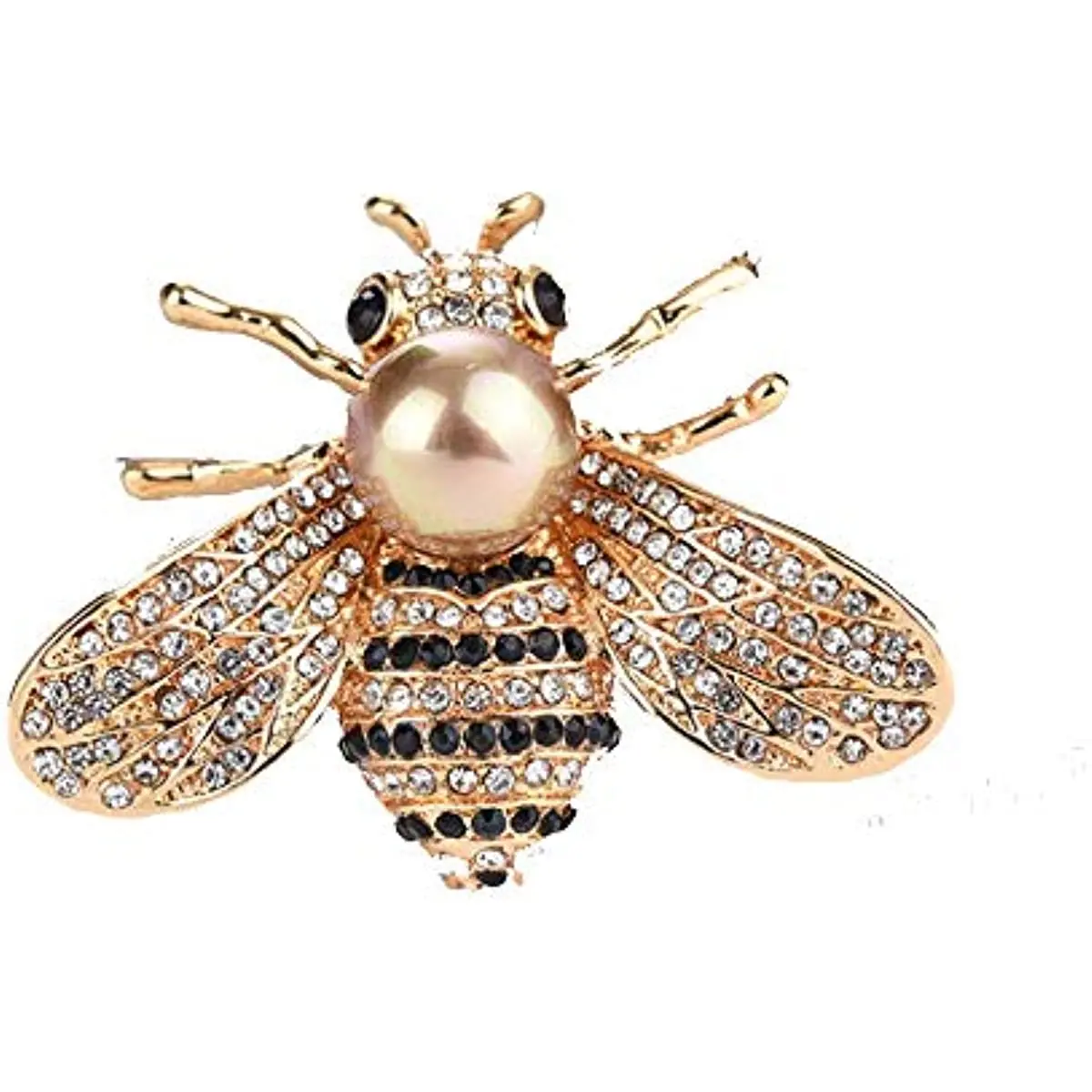 

Honey Bee Brooches Crystal Insect Themed Bee Brooch for Women Animal Fashion Shell Pearl Brooch Pin Gold Tone