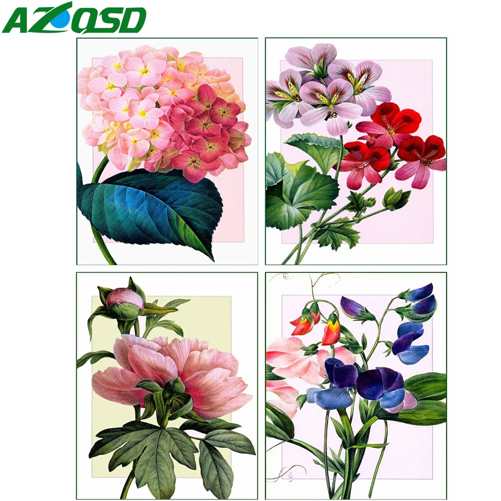 

AZQSD Picture By Numbers Lily Of The Valley Leaf Frameless Acrylic Painting By Numbers Flower On Canvas Handmade Wall Decor Gift