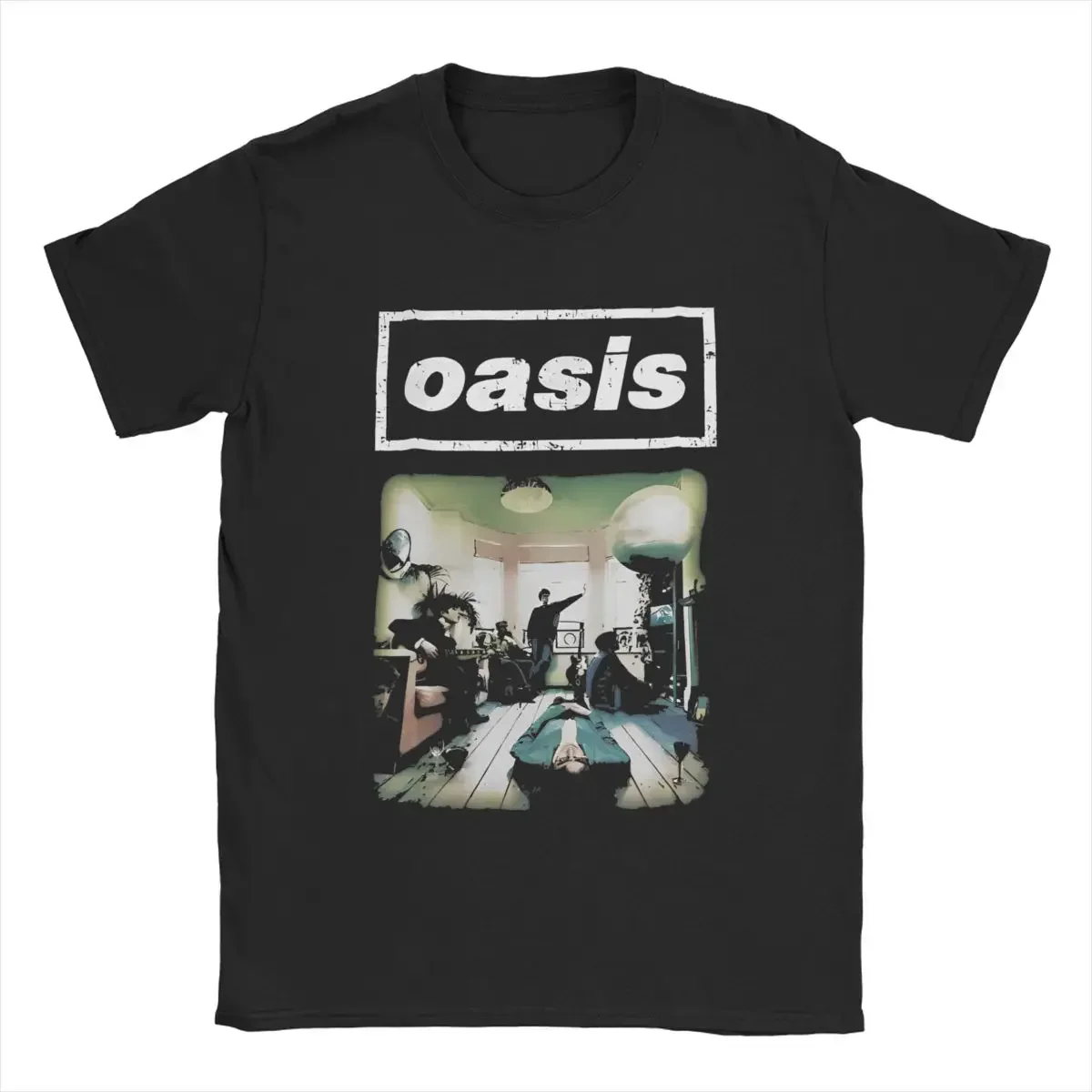 Мужские футболки O-Oasis Rock 90's Band Повседневная футболка в английском стиле с