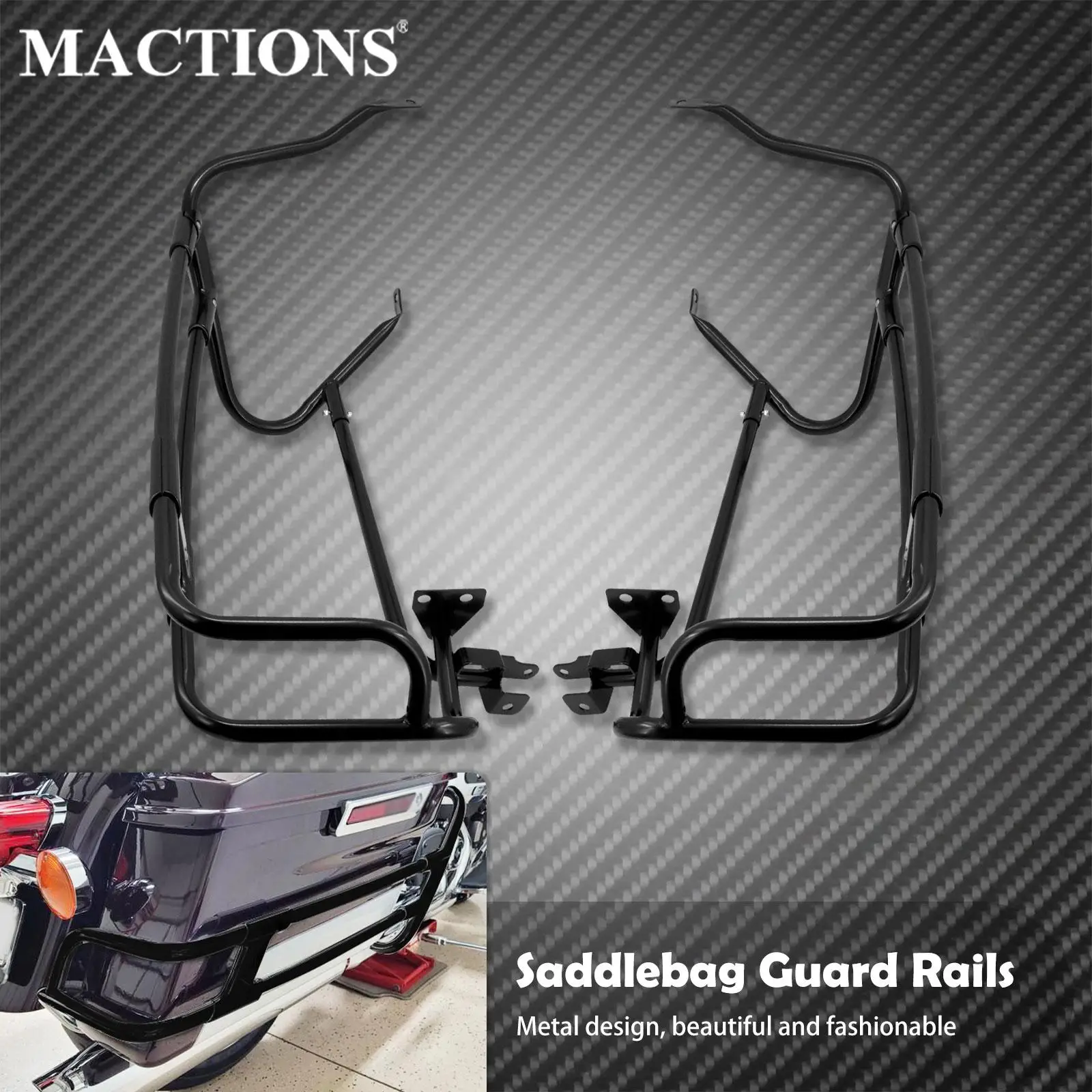 

Motorcycle Saddlebag Bracket Guard Bars w/ Guard Rails For Harley Touring Electra Glide Road Glide CVO Limited FLHTKSE 2014-2022