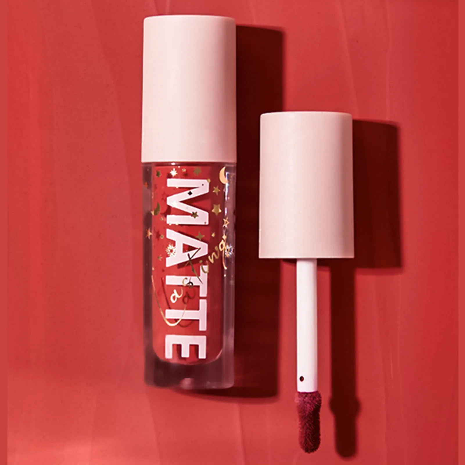 

Stylish Star Round Tube Matte Lipstick Long Lasting Waterproof Lip Stick For Party Daily Work