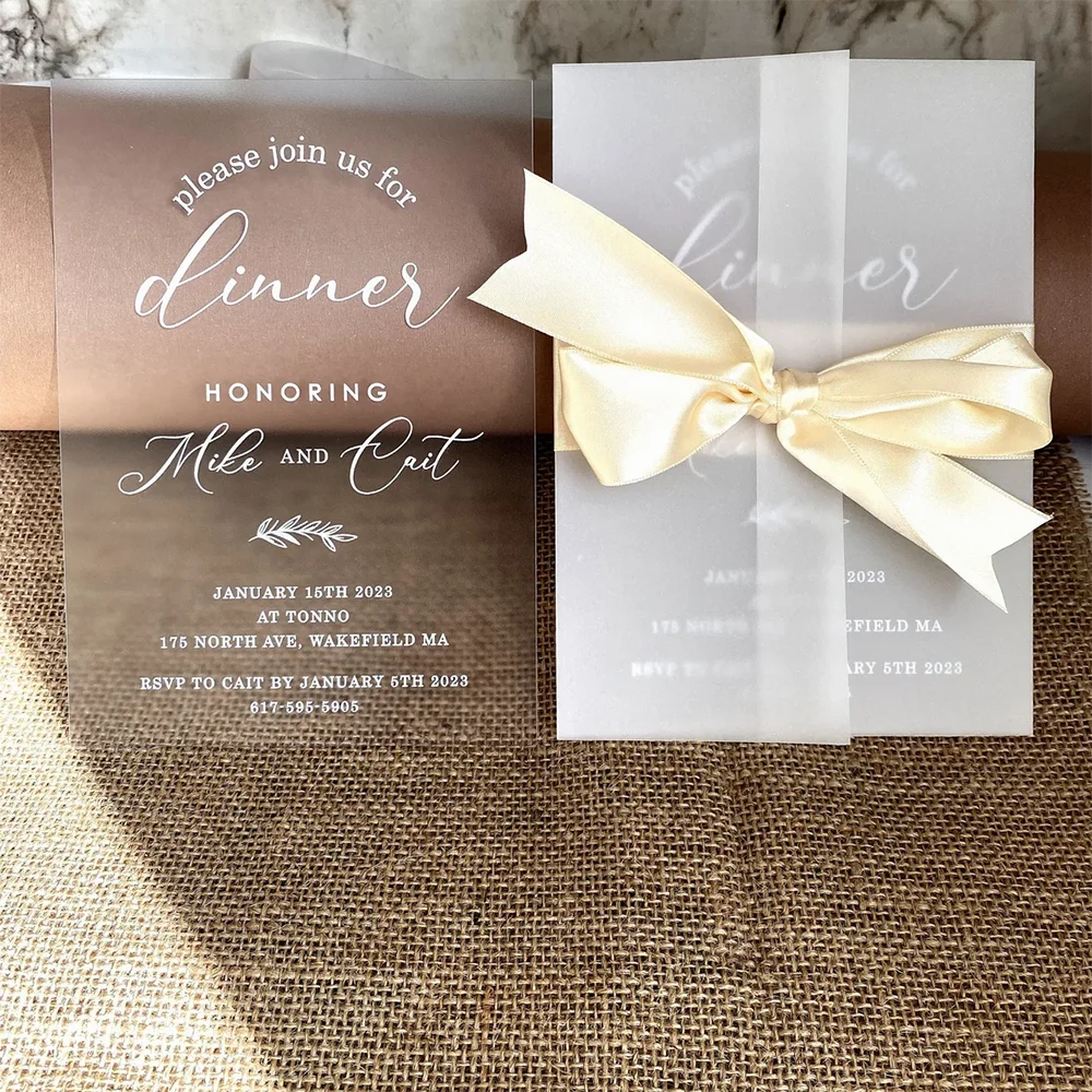 10 шт. Персонализированная матовая акриловая Свадебная пригласительная открытка