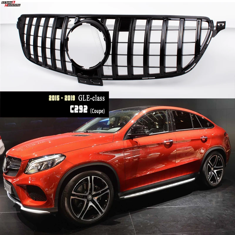 

Car Styling Front Bumper Center Grille For Mercedes Benz GLE Coupe C292 W292 2015 - 2019 GT Silver Black Middle Racing Grills