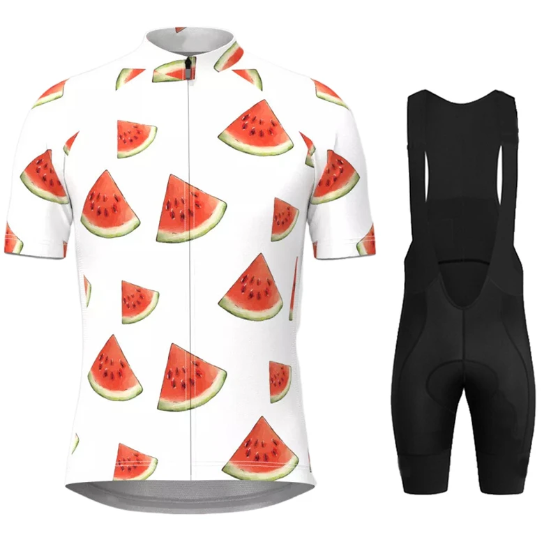 Купи Men's watermelon pattern cycling jersey Sets Summer MTB Bicycle Quick dry Cycling Clothing Short Sleeve Racing Bike Cycling Suit за 829 рублей в магазине AliExpress