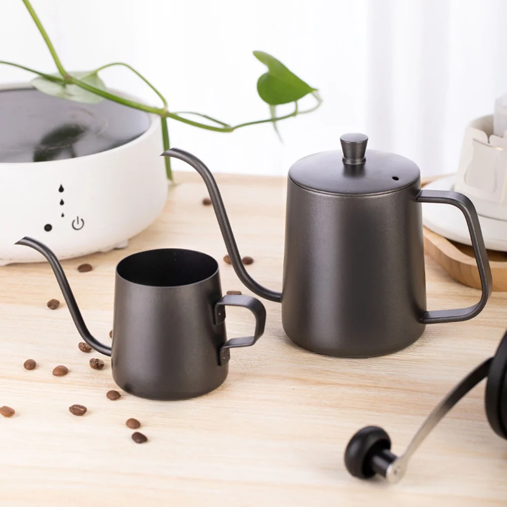 

350ml 600ml Drip Kettle Coffee Tea Pot Non-stick Coating Food Grade Stainless Steel Gooseneck Drip Kettle Swan Neck Thin Mouth